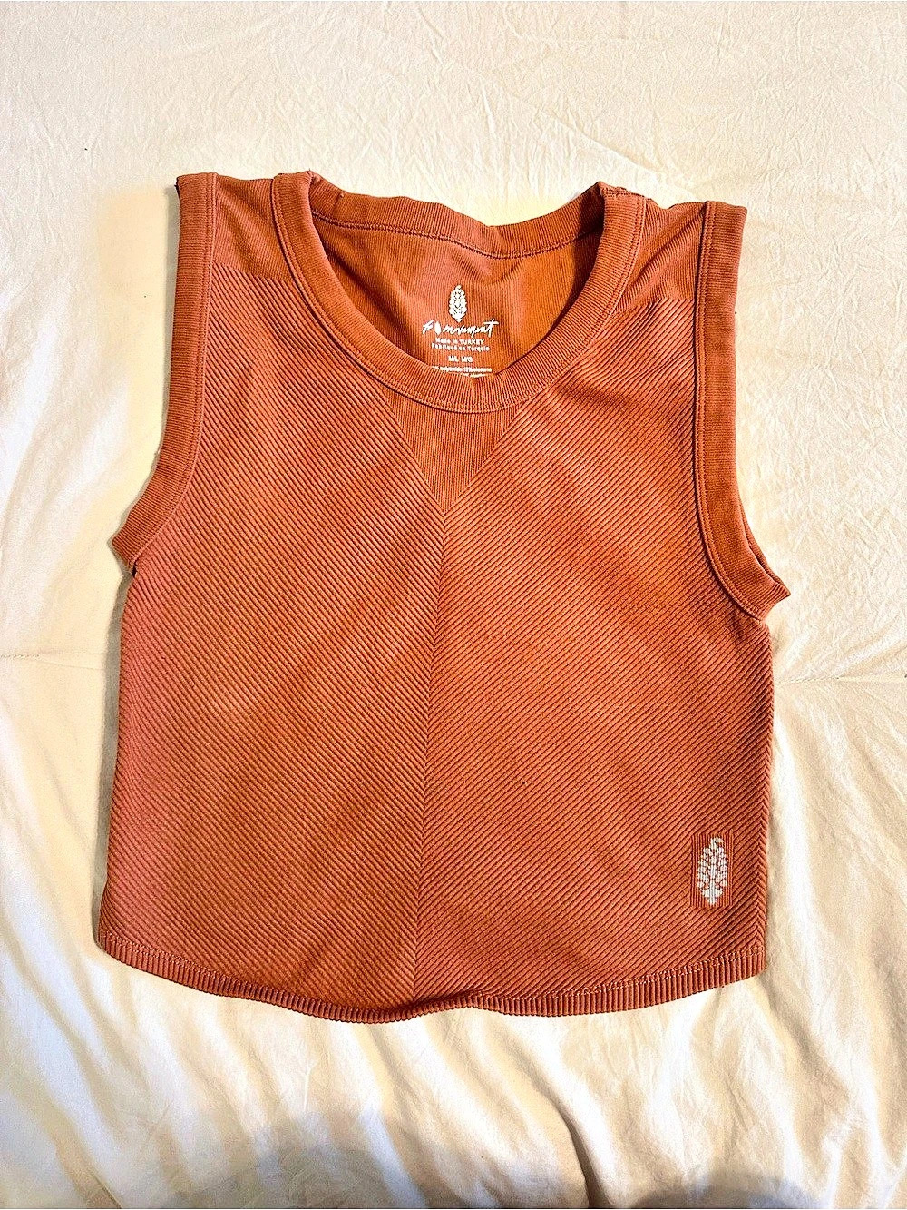 Free People Ribbed Tank Top in Brown Size Medium